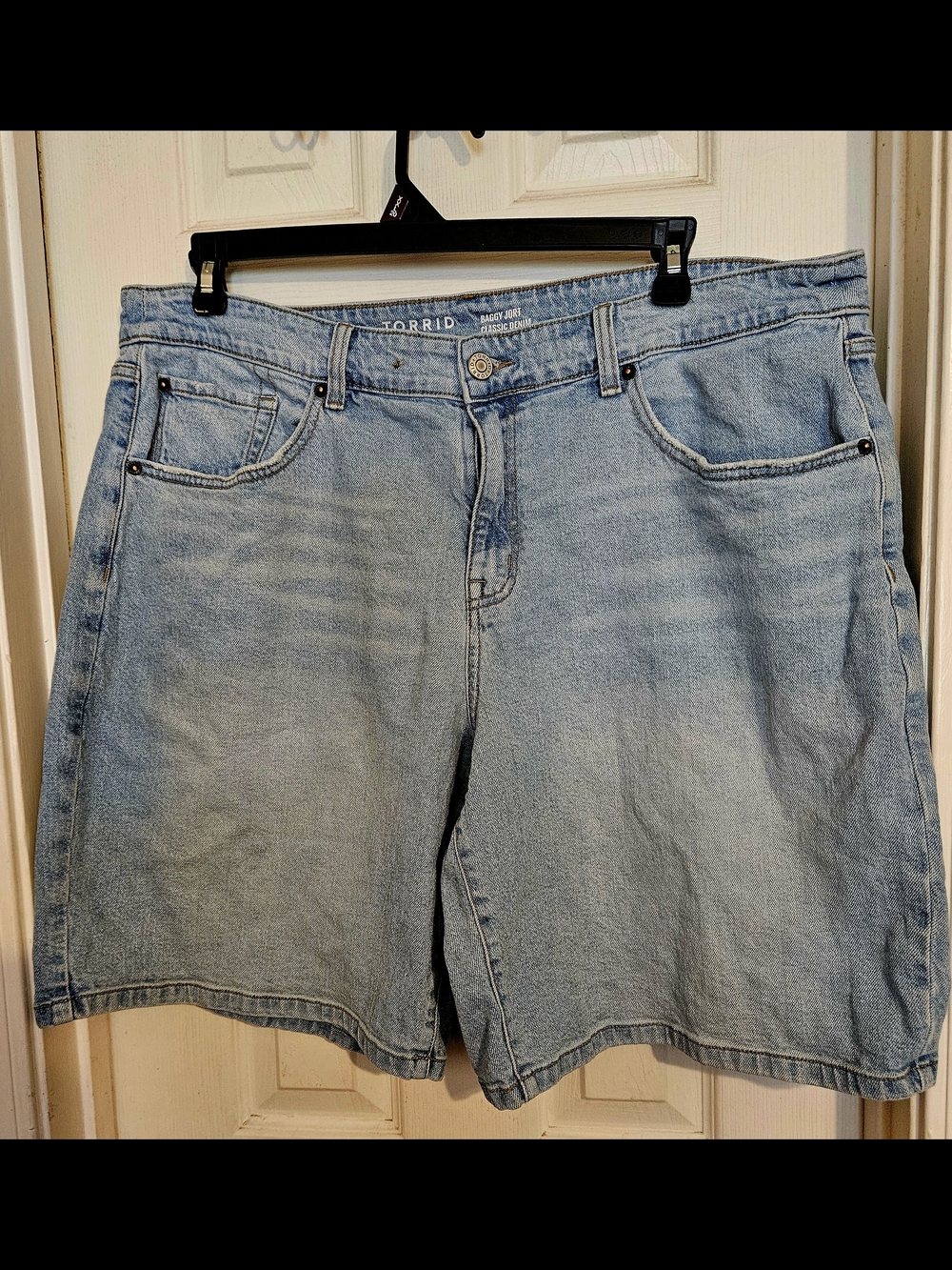 torrid Womens Light Blue Denim Jort Shorts